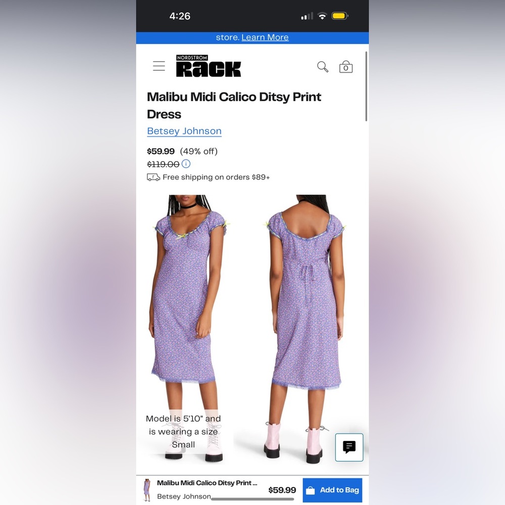 ISO Betsey Johnson Malibu Midi Calico Ditsy Print
Dress m/l